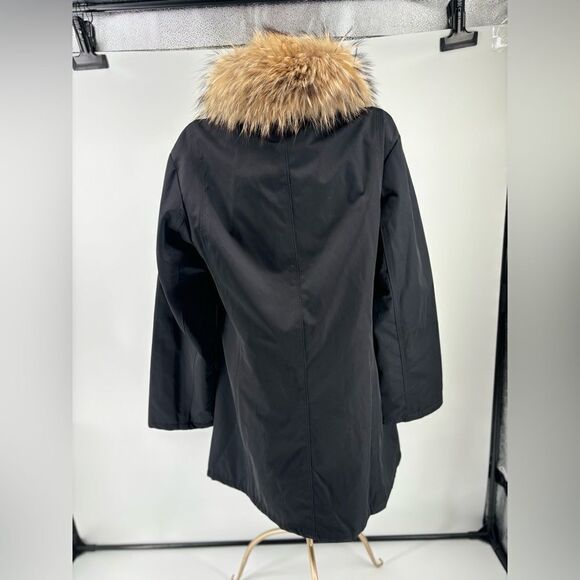 Company Ellen Tracy black raccoon  fur trim jacket size Large - Picture 11 of 11